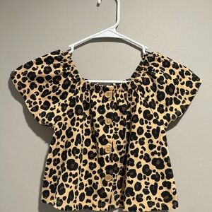 Rachel Zoe Tan and Black Animal Print Blouse